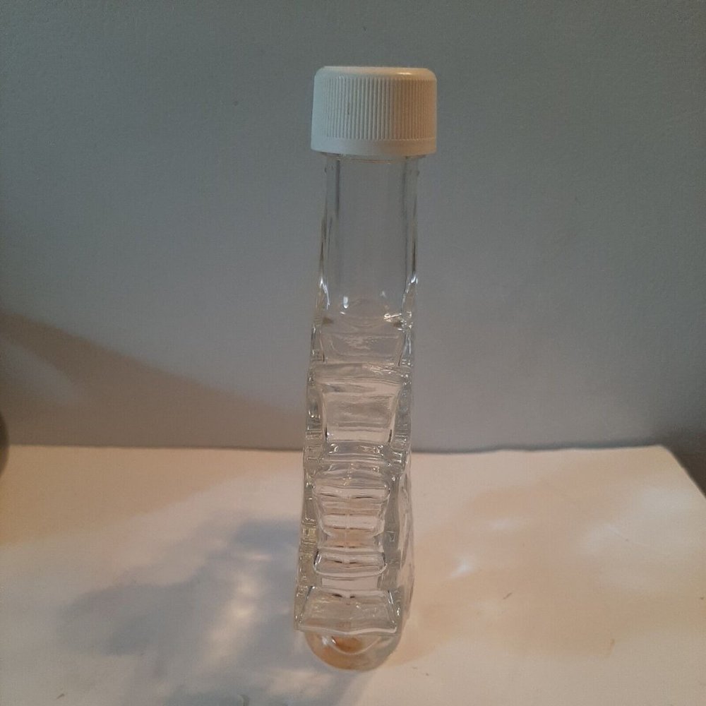 Canadian Maple Leaf Shape Clear Glass Syrup Bottle with Lid Embossed Empty - Picture 4 of 7